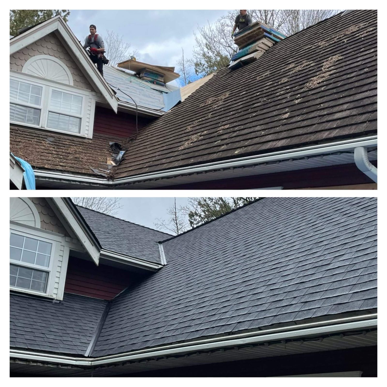 before after cedar roof conversion 2022 04 10 back mission