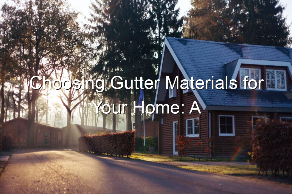 Choosing Gutter Materials for Your Home: A Comparative Analysis